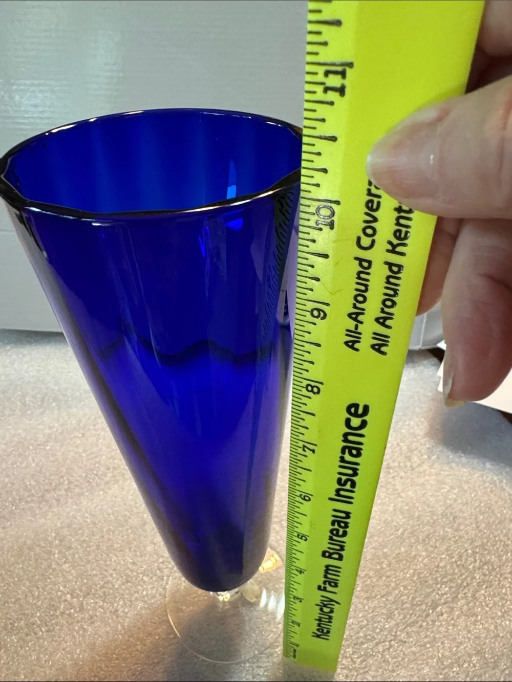 Vintage Cobalt Blue Flared Trumpet Shape Vase